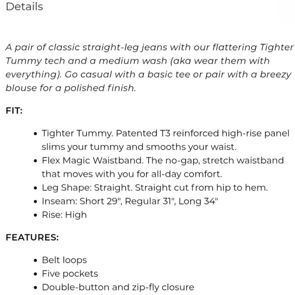 Lane Bryant NWT Straight Leg High-Rise Tighter Tummy Jeans Flex Waistband, Sz 24 - Picture 16 of 16